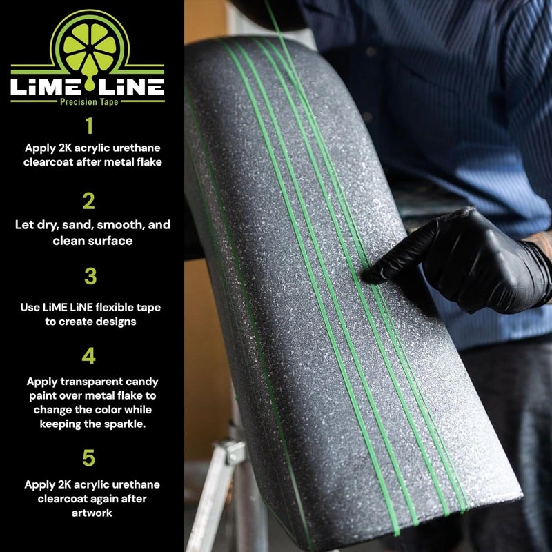LiME LiNE Sprayable Metal Flake Paint Additive: Solvent Resistant Glitter for Automotive Custom Painting (Black Iridescent) - Image 4